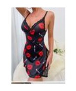 Women&#39;s Lace Stitching Slip Nightdress, Deep V Side Split Spaghetti Stra... - $19.99