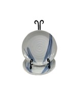 2 THOUSANDS Brushstroke Hand Painted Japanese Ceramic White &amp; Blue Dinne... - $152.26