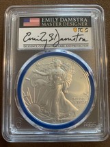 2023 W- Burnished American Silver Eagle- PCGS SP70- FDOI- Emily Damstra-... - $325.00