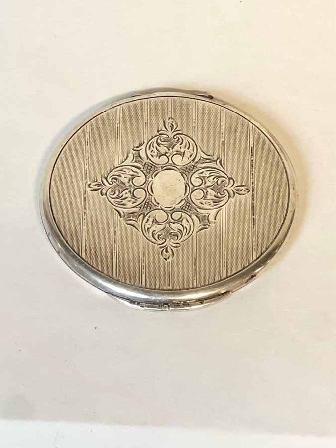 Powder box - 900 Silver - 84 grams - Antique - Mirror - Box - Many stamps - $170.00