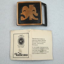 Vintage 1970s Greek Drama Masks Belt Buckle Brass Valleau Michigan &amp; Guide RARE - £79.69 GBP