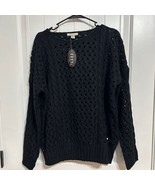 Women&#39;s Cozy Casual black cable knit pullover Sweater round neckline siz... - $447.82 MXN