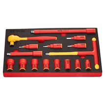 Insulated Socket Set 16-Piece Insulated Socket Tool with T-Handle Wrench 1000V - $3,192.86 MXN