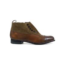 00083-209 Stacy Adams Madison Side Zip Brown Demi Boot Suede Leather Brown image 5