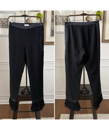 Cinq a Sept Black Fringe Hem Tuxedo Stripe Pants $225 4 - $99.89 CAD
