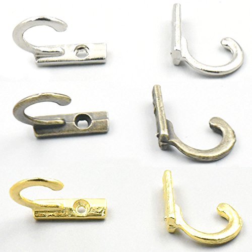 Primary image for Bluemoona 10 Pcs - Zinc Alloy Hooks Hangers for Jewelry Chest Box Door Wardrobe 