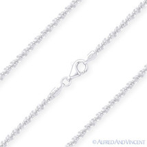 2.1mm Roc Link Italian Sparkle-Rope Chain Bracelet in .925 Italy Sterling Silver - £16.77 GBP