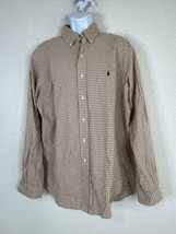 Ralph Lauren Classic Fit Men Size XL Beige/Wht Check Gingham Button Up Shirt - £10.21 GBP