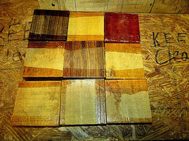 Nine Exotic Kiln Dried Platter / Bowl Blanks Lumber Wood Turning 4&quot; X 4&quot; X 2&quot; - £32.09 GBP