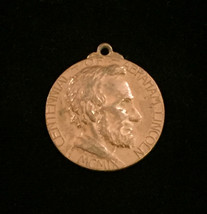 Vintage 1909 Centennial of Abraham Lincoln - Bronze medal pendant - £23.97 GBP