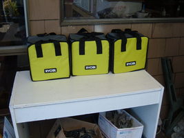 Ryobi tote bags (3) 901605029. New from kits with dividers. Apx. 10" X 7" X 10" - $34.00