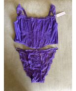Victorias Secret DREAM ANGELS Unlined Bustier Corset Bra Thong Set Purpl... - $31.86