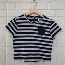 Xhiliration striped navy crop top - £9.91 GBP