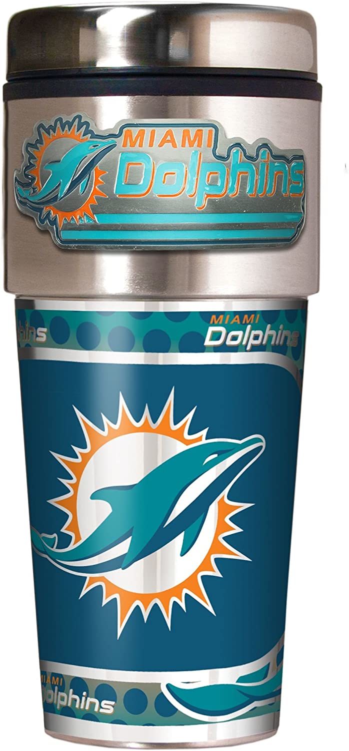 Miami Dolphins Metallic Travel Tumbler Stainless Steel 16oz - $24.99