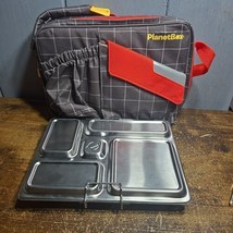 PlanetBox Rover 5 Compartment Stainless Steel Lunchbox &amp; Bag Set (Gray G... - £23.43 GBP
