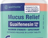 WELMATE Mucus Relief | Guaifenesin 1200 Mg Maximum Strength | 100 Count - £36.15 GBP