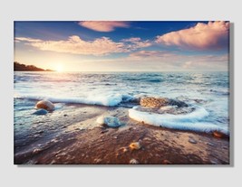 Romantic Sicilian Beach Canvas Art Ocean Wall Art Italian Wall Art Sea Photo Oce - $49.00