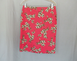 Talbots  skirt pencil straight 6P red floral unlined contoured waist knee length - £11.74 GBP