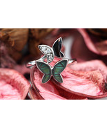 Navia Jewelry Butterfly Wings Doxocopa cherubina Silver Ring NR-10D-10a - $84.99
