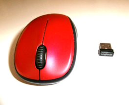 Logitech M315 Scrowl 2 Button Mouse &amp; Usb Chip Dark Red Hot Plug &amp; Play - $6.80