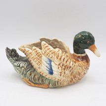 Main Peint Japonais Mallard Canard Pot de Fleur Occupé Japon 1950&#39;s - $81.51