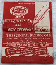 Matchbook Cover The General Pacific Corp. Carbon Dioxide Fire Extinguishers - $4.99