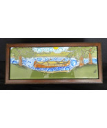 Canoe on Lake Fused Art Glass Rectangular Wooden Treasure Box Lodge Made... - £31.55 GBP