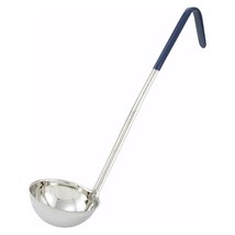 Winco Stainless Steel Ladle with Blue Handle, 8-Ounce, Medium - £16.77 GBP