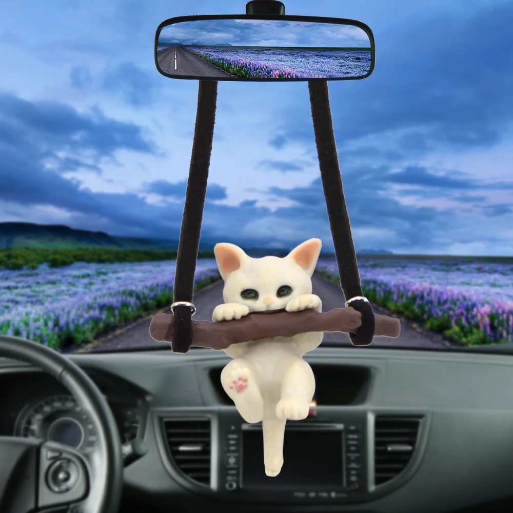 Car Pendant Ornaments Cat lovers Auto Interior Rear View Mirror resin Cute - £11.83 GBP