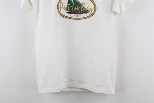 Vintage 90s Boys 14 / 16 Distressed Spell Out Putin Bay Ohio Sailing T-Shirt  Item image 3