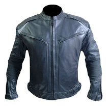 New York Men Classic Zipper-Front Leather Jacket All Sizes Motorcycle Biker Gear - £168.26 GBP