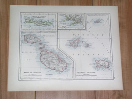 1904 Map Of Malta Channel Islands Iceland Svalbard Spitsbergen Novaya Zemlya - £14.41 GBP