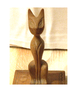 Vintage Wooden Siamese Cat Sculpture Carved Handcrafted Ashtray 3 Groove... - $311.15 MXN
