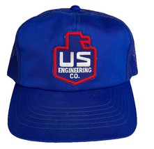 Vintage US Engineering Co Trucker Hat Snapback Cap Logo Patch 80s 90s Blue - $12.67