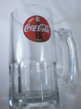 Coca-Cola Coke Heavy Glass Mug with Handle Beer Stein Soda Clear Vintage - £5.77 GBP
