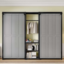 Gray Twin Murphy Bed: Foldable Metal, Wardrobe, Shelves, Power Outlets - $18,649.73 MXN