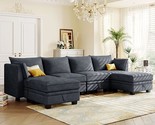 Merax U-Shape Large Modular Sectional, Convertible Sofa Bed with Reversi... - $1,851.99