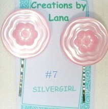 FUN Hand Created OOAK Bobby Pins Pink Flowers - £4.31 GBP