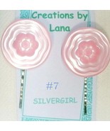 FUN Hand Created OOAK Bobby Pins Pink Flowers - $7.45 CAD