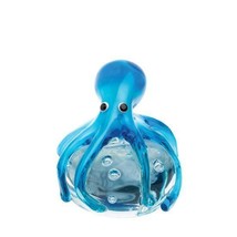 Octopus Blue Art Glass Paperweight Gallerie II Collectible - $42.52
