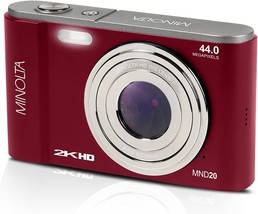 Minolta Mnd20 44 Mp / 2.7K Ultra Hd Digital Camera (Red) - £98.16 GBP