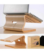 New Wood Wooden Laptop Cooling Stand Holder Dock Tray for Apple Macbook ... - £39.16 GBP