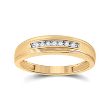 14kt Yellow Gold Mens Round Diamond Wedding Band Ring 1/12 Cttw - £413.58 GBP