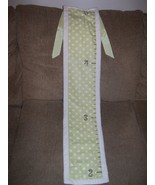 Beansprout Velour Growth Chart Wall Hanging Green White Polka Dots NWOT - £20.32 GBP