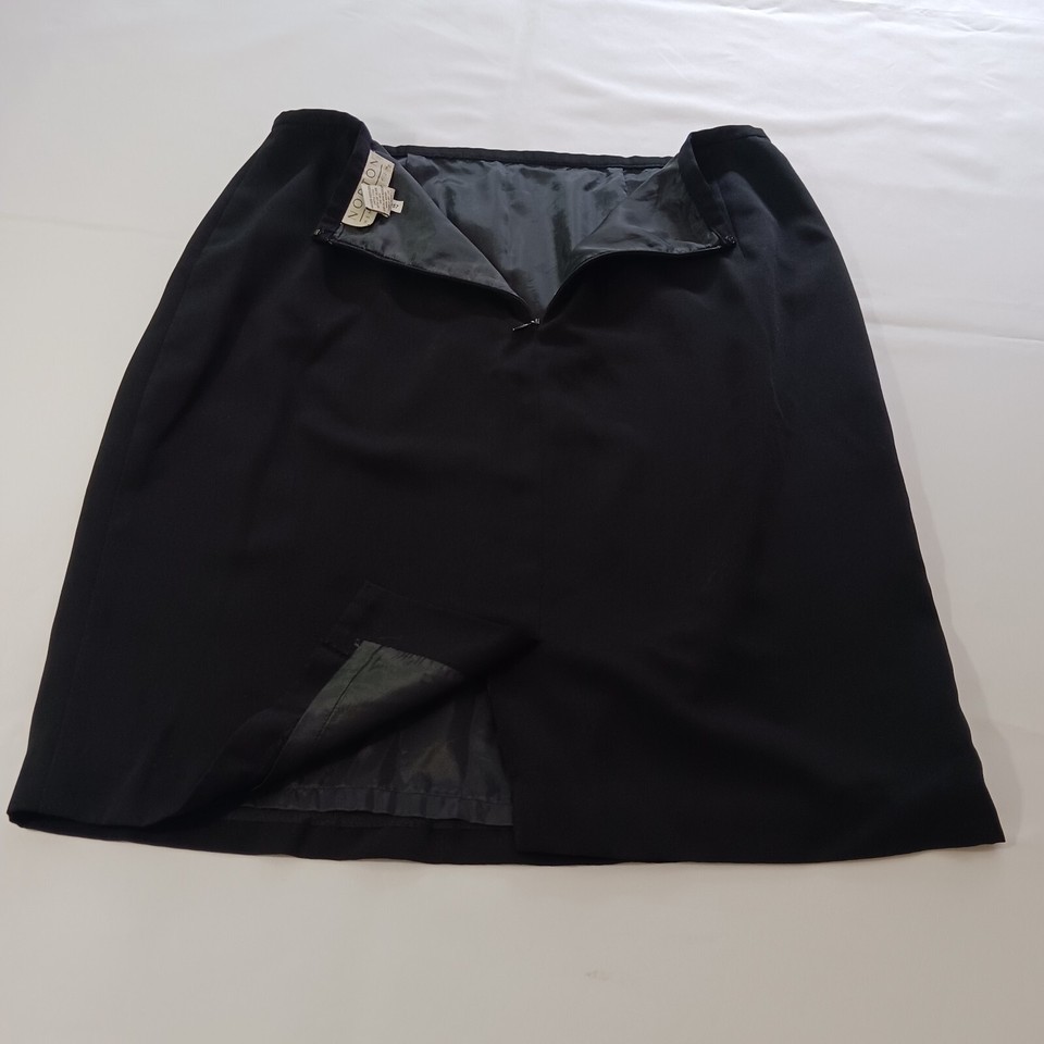 Norton McNaughton Back Zipper & Slit Women's Black A-Line Skirt Size 14 Waist 33 Item image 9