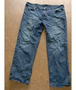 Calvin Klein CK Mens Denim Blue Jeans Straight 38 X 30 Black Leather - £15.71 GBP