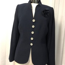 Lily &amp; Taylor Navy Blue Dressed Jacket Blazer 10 - $55.69