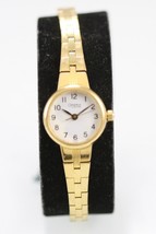 Caravelle Bulova Women Watch Gold Stainless Steel Water Res Battery White Quartz - $38.34