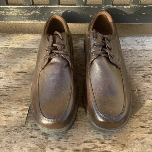 JOHN BLAIR MEN OXFORD SHOES Sz 7W LACE UP COMFORTABLE LEATHER SHOES BROWN - $9.90