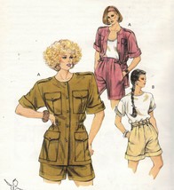 Misses Elastic Waist Roll Sleeves Epaulettes Jacket Shorts Kwik Sew Pattern XS-L - £10.35 GBP
